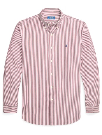 ralph lauren πουκαμισο button down ριγε custom fit stretch