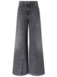 pinko παντελονι jeans winona wide leg trouser σκουρο γκρι