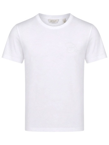 gant t-shirt regular fit tonal graphic λευκο
