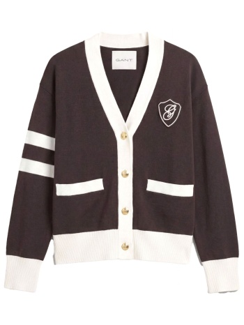 gant ζακετα πλεκτη varsity σκουρο καφε