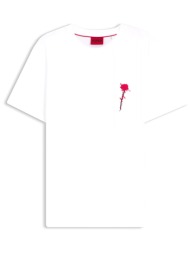 hugo t-shirt diflow logo λευκο