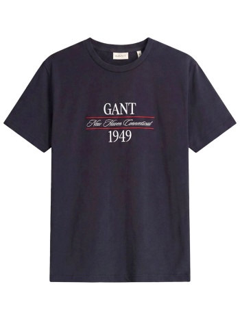 gant t-shirt graphic logo μπλε