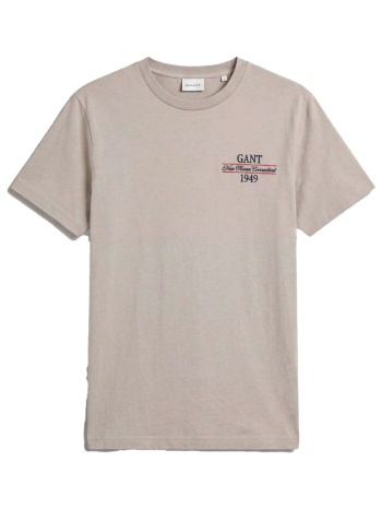 gant t-shirt graphic logo μπεζ