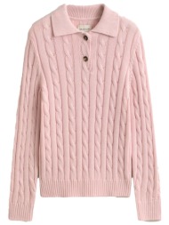 gant πουλοβερ cotton cable knit rugger ροζ