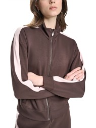 dkny φουτερ fullzip τσεπες logo καφε-ροζ
