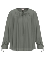 marella emme μπλουζα emmmoschea v-neck δεσιμο λαιμο σκουρο χακι