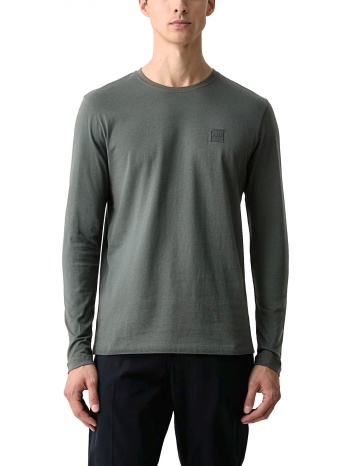 boss casual t-shirt μακρυμανικο regular fit tacks πρασινο