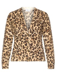 marella sport ζακετα mlsmarmo πλεκτο cropped leopard print μπεζ-μαυρο