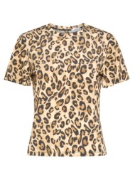marella sport t-shirt mlsmatassa leopard print μπεζ-μαυρο