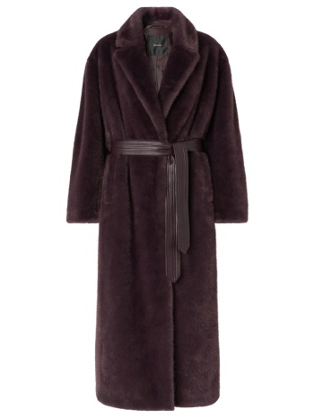 pinko γουνα calendula coat faux fur καφε