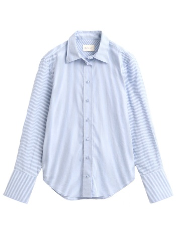 gant πουκαμισο yoke detail ριγε λευκο σιελ