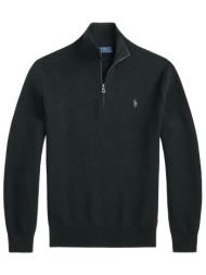 ralph lauren πλεκτο halfzip logo μαυρο