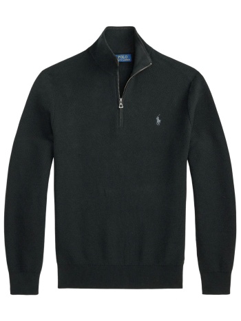 ralph lauren πλεκτο halfzip logo μαυρο