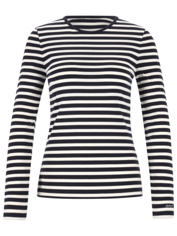 gant t-shirt slim fit ριγε λευκο μπλε