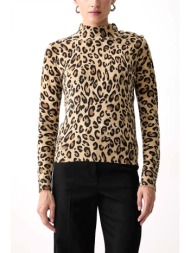 marella sport πλεκτο mlsfanello λουπετο leopard print μπεζ-μαυρο