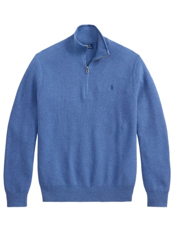ralph lauren πλεκτο halfzip logo σιελ