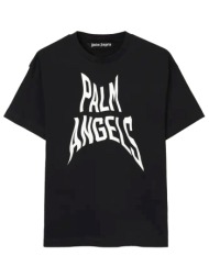 palm angels t-shirt distorted regular tee μαυρο