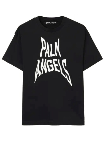 palm angels t-shirt distorted regular tee μαυρο