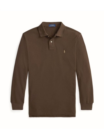 ralph lauren polo custom slim fit logo καφε