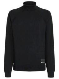 karl lagerfeld jeans πλεκτο fullzip cardigan regular fit μαυρο