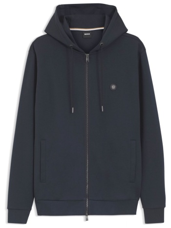 boss φουτερ ziphood c-spence 01 μπλε