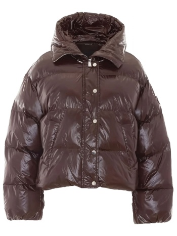 pinko μπουφαν impasto quilted jacket καφε