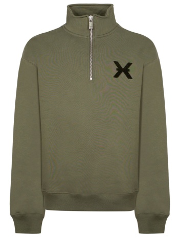richmond x φουτερ banyo halfzip logo χακι