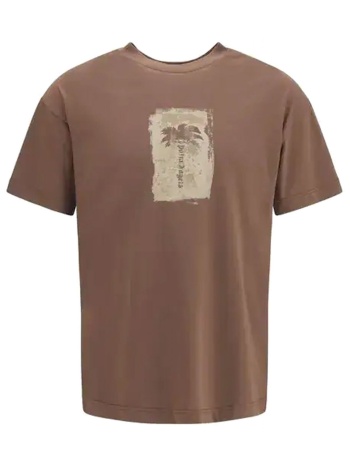 palm angels t-shirt regular fit logo καφε