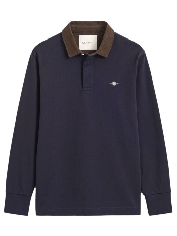 gant polo cord collar rugger μπλε