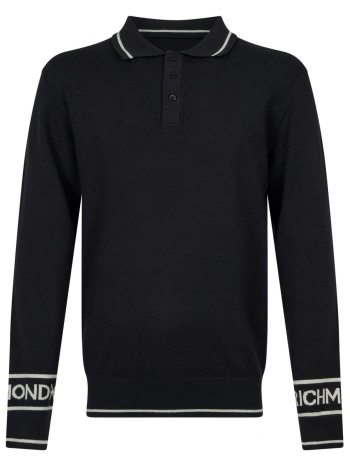 richmond x polo πλεκτο slandix logo μαυρο