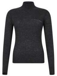 richmond x πλεκτο turtleneck corad logo στρας μανικι σκουρο γκρι