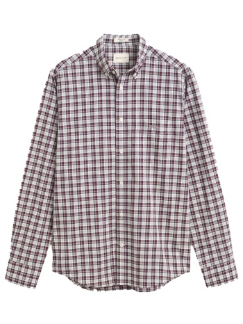 gant πουκαμισο καρω reg poplin check shirt μπορντω-λευκο