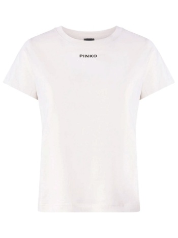 pinko t-shirt basico κρεμ