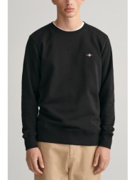 gant φουτερ reg shield c-neck sweat μαυρο