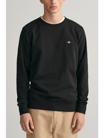gant φουτερ reg shield c-neck sweat μαυρο