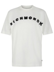 richmond x t-shirt kauna oversized fit logo εκρου