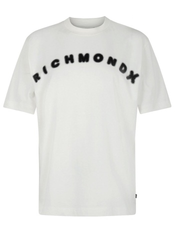 richmond x t-shirt kauna oversized fit logo εκρου