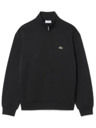 lacoste φουτερ halfzip logo μαυρο