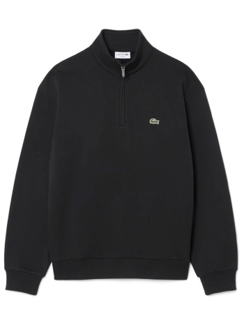 lacoste φουτερ halfzip logo μαυρο