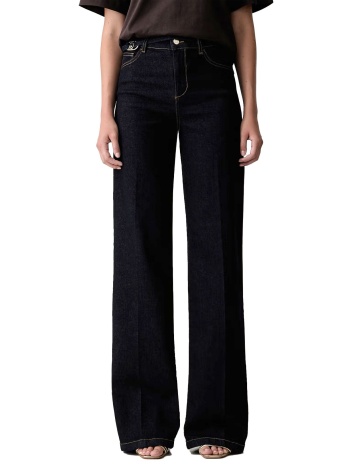 liu-jo παντελονι jeans high waist flaired αποσπωμενη ζωνη