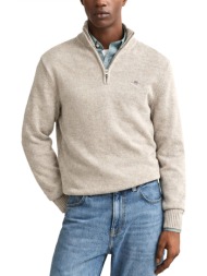 gant πλεκτο casual cotton half zip μπεζ