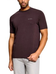karl lagerfeld t-shirt crewneck metallic logo καφε
