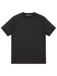 karl lagerfeld t-shirt crewneck logo μαυρο
