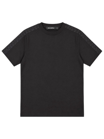 karl lagerfeld t-shirt crewneck logo μαυρο