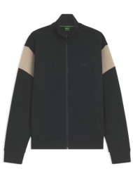 boss athleisure φουτερ fullzip jersey sw_union skaz μαυρο