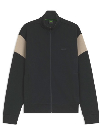 boss athleisure φουτερ fullzip jersey sw_union skaz μαυρο