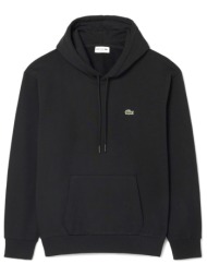 lacoste φουτερ hoodie logo μαυρο
