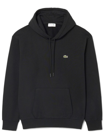 lacoste φουτερ hoodie logo μαυρο