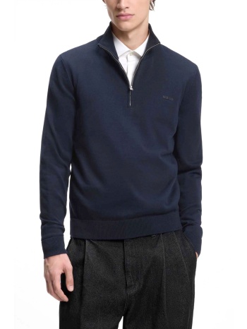 hugo πλεκτο halfzip san quintus-c2 logo μπλε