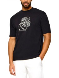 karl lagerfeld t-shirt crewneck logo μαυρο